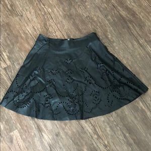 Pleather Black High-Waisted Skirt